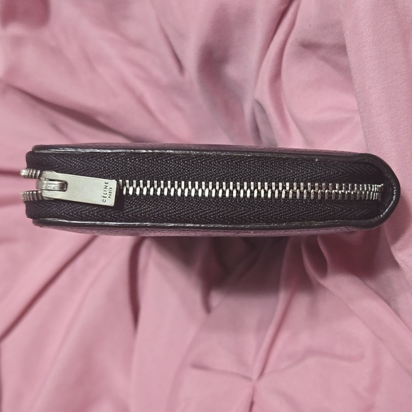 Celine long zipper wallet with Yellow interior in leather (Authentic) - Picture 8 of 13